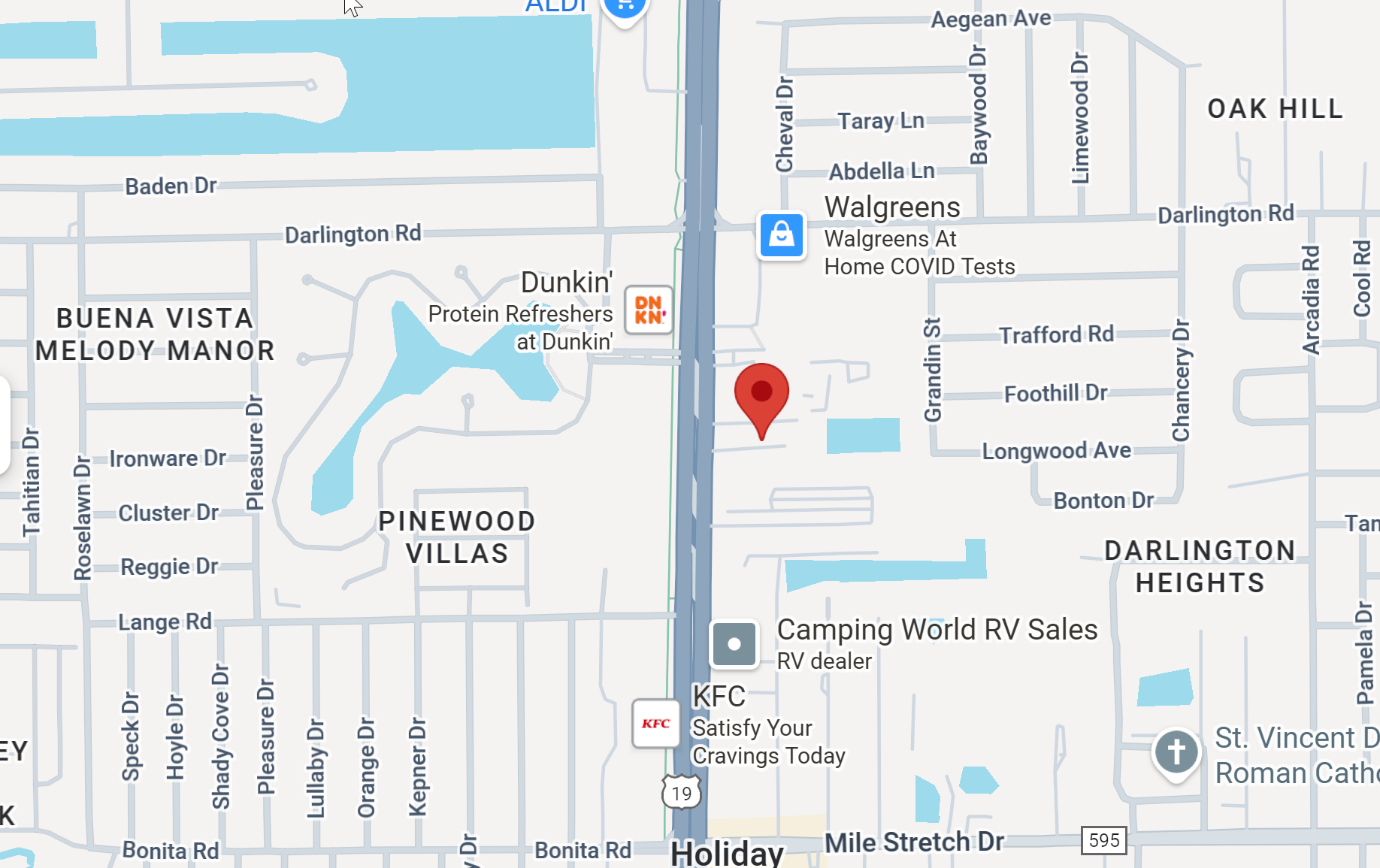 Screen shot of Google Map location